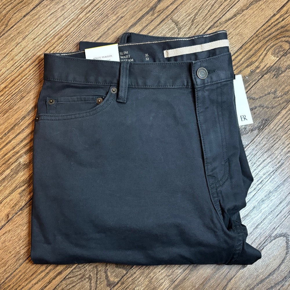 NWT Banana Republic Slim Fit Traveler Pant - 35x32 - Charcoal Gray